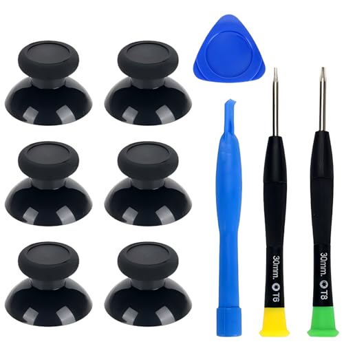 Joystick Replacement Compatible with Xbox One, One X/S, Series X/S,Thumbsticks Repair Kit Joysticks Repair Kit with Analog Thumb Grips Caps, Triangle Paddle, Screwdriver and Pry Tool