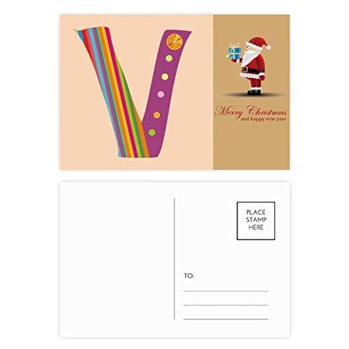 Lot de 20 cartes postales avec Alphabet et motif Père Noël