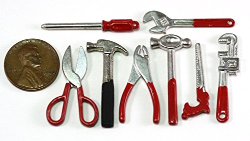 Dollhouse Miniature Set of 8 Shop Tools by International Miniatures