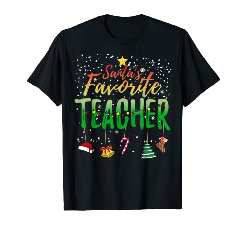 Regalo divertido de Navidad para profesor de escuela favorito de Papá Noel Camiseta
