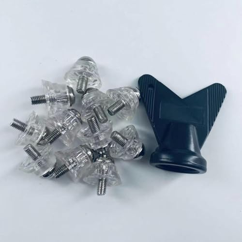12x Football Shoe Spikes Replacement Spikes for Turf Firm Ground Rugby Soccer Athletic Sneakers Competition (8X 13mm, 4X 16mm) Clear3