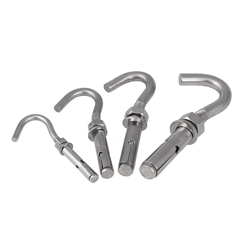 Expansion Screw Bolts, M6 M8 M10 M12 Wall Mounted Expansion Hook Screw Lifting Eye Bolt Open Anchor Hook(Color:SUS201,Thread Diameter:M6(1Pc)) (Color : Sus304, Size : M12(1Pc)) (Color : Sus201, S
