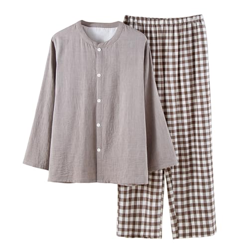 Pyjama à manches longues pour homme élégant avec sa chemise à revers texturée de qualité supérieure