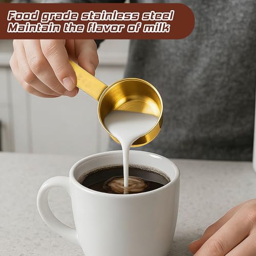 Juego de 4 vasos medidores acero inoxidable dorado 60 ml miniatura 5