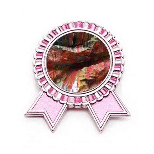 Broche Rose Winner Award au design artistique multicolore en métal durable