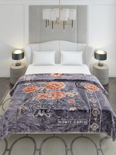 Image of Monte Carlo Double Bed Heavy Winter Blanket Marshal 2 Ply 850 GSM | 4.5 KG (240x220 CM), Dark Grey