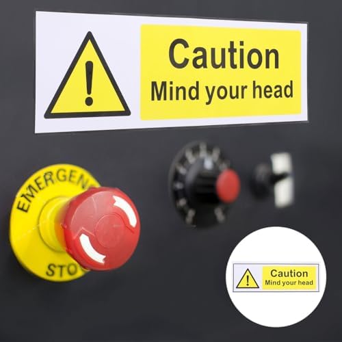 NUOBESTY Kendinden yapışkanlı uyarı çıkartması, 20 x 66 cm, polipropilen sentetik kağıt, yağa dayanıklı, güvenlik işareti, cihaz uyarısı için - Görsel 4