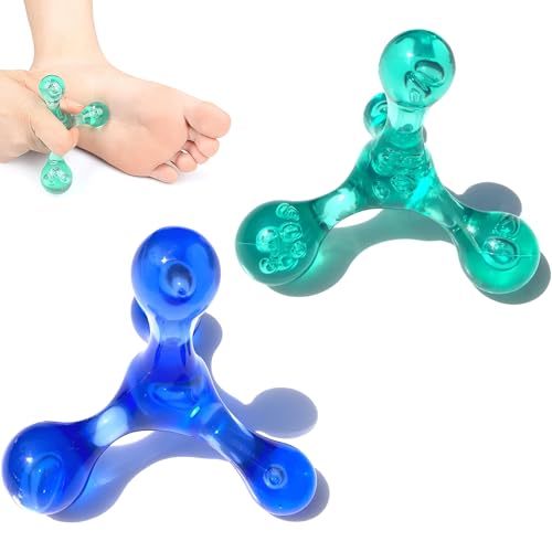 2 Pièces Appareil De Massage À 4 Points De Déclenchement,Trigger Point,Massage Du Corps,Outil De Massage,Pour Auto-Massage Efficace Du Dos, Du Cou, Des Épaules Et Des Pieds,Bleu, Vert