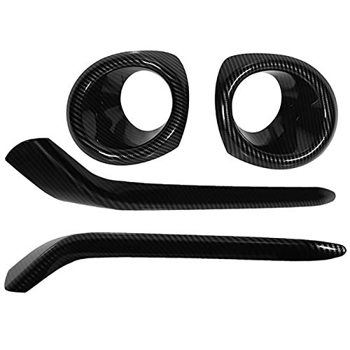 Begchy para Hatchback 2020-2021 Luz Antiniebla Delantera de Fibra de Carbono de Coche Moldura de Adorno de Cubierta de LáMpara Antiniebla de Cejas DecoracióN de Bisel