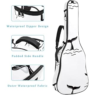 Housse étanche pour guitare acoustique avec double bandoulière et poche Gris ananas, Multicolore 02, 42.9×16.9×4.7 in… - Les Beatles, Paul McCartney, John Lennon, RIngo Starr, George Harrison Housse étanche pour guitare acoustique avec double bandoulière et poche Gris ananas, Multicolore 02, 42.9x16.9x4.7 in… – Image 4