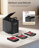 ORICO 5 Bay Festplattengehäuse, USB 3.1 Typ-C Werkzeugloses Externes HDD-Gehäuse DAS mit 12V/10A Netzadapter für Persönliches Datenmanagement-9758C3 – Ansicht 2