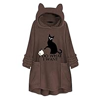 Algopix Similar Product 5 - FEDULK Womens Cat Ear Hoodie Sweatshirt