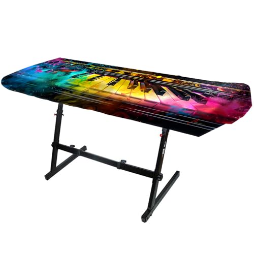 Image of Nuxovilar Colorful Keys Piano Cover Milk Silk 88 Key | Elastic Protector Keyboard Guard Vibrant Instrument Wrap Digital Dusting Studio Home Stage (Vivid Colorful Key)