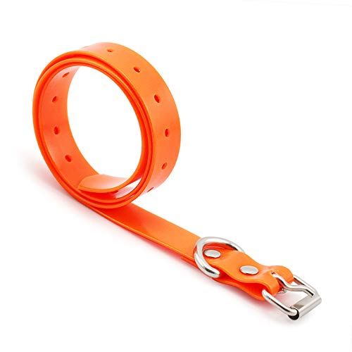 Petinccn Replacement Extra Tpu Dog Collar Strap Band Buckle For 998Dbb Or 998Drb Dog Training Pet Shock Bark E Collars 3/4" Tpu Collar Adjustable Waterproof Odor Proof Pets Safe Belt Fence Orange #TOP3