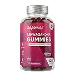 Ashwagandha Gummies 1200mg - 120 Gummies - 2 Months Supply - Tasty Natural Raspberry Flavour - 2 per Day - Ashwagandha Root Extract Supplement - Vegan, Non-GMO, Gluten-Free & Travel-Friendly