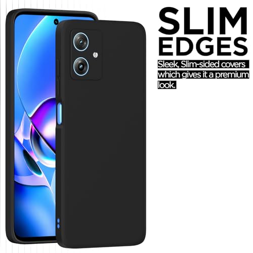 Image of Outlouders Back Cover for Motorola Moto G54 5G / G64 5G | Camera Protection | Durable Soft Matte Silicone Bumper Case (Black)