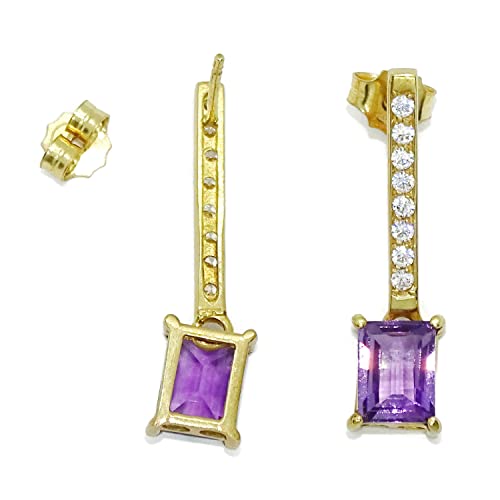 Boucles d'oreilles or jaune et améthyste pour illuminer vos soirées - 5