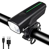 LED Fahrradlicht, Fahrradbeleuchtung StVZO Zugelassen Stabile Upgrade Basis Fahrradlampe USB Aufladbar und Wasserdicht Fahrrad Licht Frontlicht