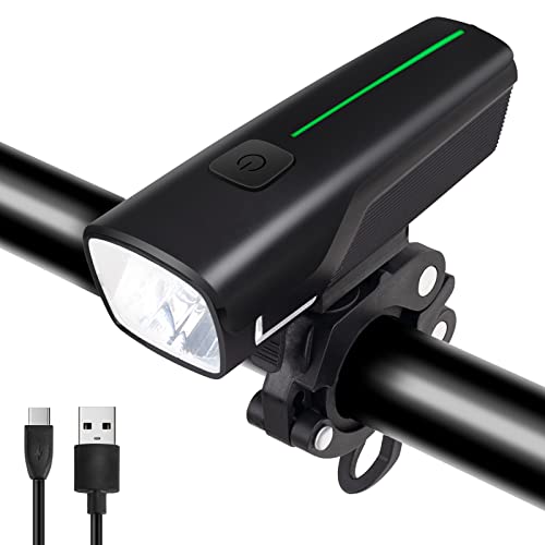 LED Fahrradlicht, Fahrradbeleuchtung StVZO Zugelassen Stabile Upgrade Basis Fahrradlampe USB Aufladbar und Wasserdicht Fahrrad Licht Frontlicht Cover