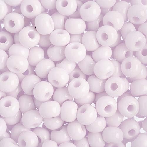 Czech Glass Seed Beads 2/0 (6.1mm Diameter) Opaque Natural Pink DIY Jewelry Making Beads - 250g Bulk Bag by Preciosa (Jablonex)