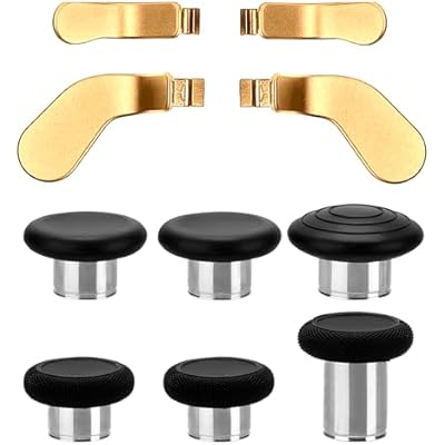 Ceozon Replacement Thumb Grips Back Paddles 10 in 1 Metal Stainless Steel Trigger Locks Thumbsticks Buttons Parts Repair Accessories Kit for Xbox One Elite Controller Series 2 Xbox One Elite