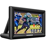 VIVOHOME 16 FT Inflatable Projector Screen for Outside, Blow Up Movie Screen Outdoor Use, Mega Large TV Screen with Carry Bag for Backyard, Triangular Back Support