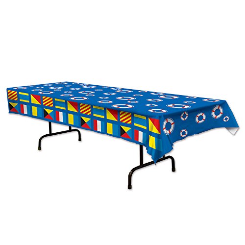 Plastic Rectangular Nautical Tablecover Cruise Ship Decorations Tableware Bon Voyage Party Supplies