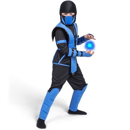 Spooktacular Creations Blue Ninja Costume for Kids, Ninja Costume for Toddler Boys Halloween Dress Up, Role Play