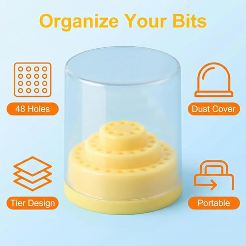 Estuche para brocas de taladro de uñas, organizador 48 agujeros miniatura 2