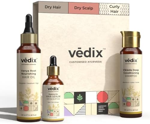 Vedix Ayurvedic Hair care 3 Pc Kit | Normal/Oily & Curly | Dry Scalp
