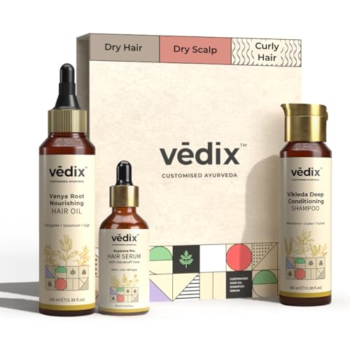 Vedix Customized Hair Fall & Dandruff Control For Normal/Oily Hair, Dry Scalp & Curly Hair, Fenugreek & Sesamum, Anti-Hairfall Shampoo & Nuyantra Pro Hair Growth Serum x Dandruff Care, 240ml