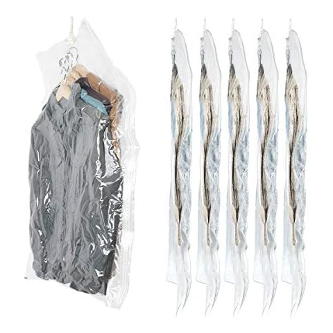 SunHorde Hanging Vacuum Storage Bags for Clothes Cover