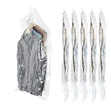 SunHorde Hanging Vacuum Storage Bags for Clothes 6 Pack Large Hanging Vacuum Sealed Bags, Hanging Sp