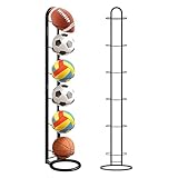 Wxeadu 6 Stufiger Ballständer, Balllagerregal Vertikale Ballregal Abnehmbare Ballaufbewahrungsregal Ballhalter aus Metall Ballhalterung Stehend Basketball Holder Ball Storage Rack