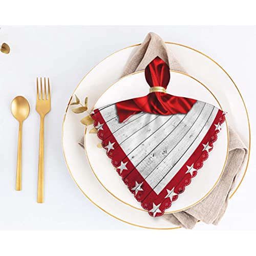 Yibeas Texas Flag Cloth Napkins Set Of 4 Soft Map, Stars And Wood Background Washable And Reusable Dinner Napkins For Weddings Parties 18 X 18 Inch #TOP4