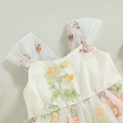 Newborn Baby Girl Embroidered Romper Dress Infant Girls Floral Sleeveless Bodysuit Mesh Tutu Tulle Dresses Summer Outfits4