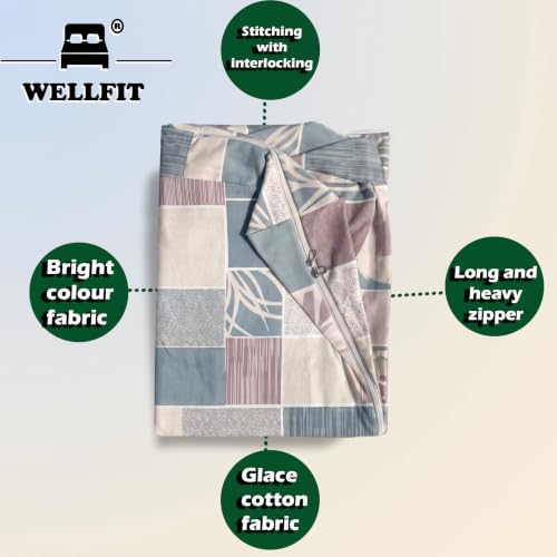 Image of WELLFIT Premium Glace Cotton 300 TC Mattress Protector King Size | 72x72x6 Inches | Bed Cover with Zip | Mattress Cover with Zipper Chain | 6x6 Ft Mattresses