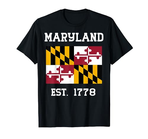 Bandiera del Maryland Tee Blue Crab Family Vacanze Campeggio Maglietta