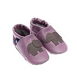 Pantau IT'S A SMALL WORLD Krabbelschuhe Lederpuschen Lauflernschuhe Hausschuhe, mit Elefant, 100% Leder, 28 EU