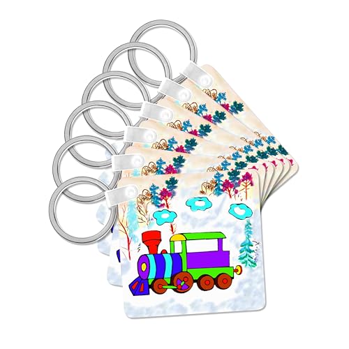 3dRose, Kids ChooTrain, set of 6 Key Chains