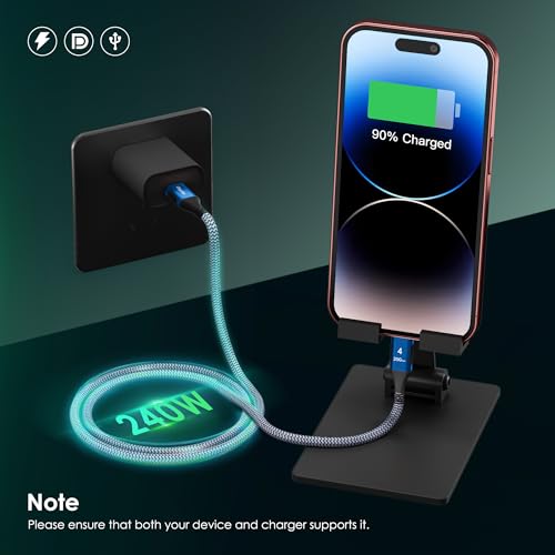 20Gbps for Long Thunderbolt 4 Cable 15FT, 240W Charging, 5K@60Hz, 4K@60Hz, USB4 Cable for iPhone 17, MacBook Air, iPad, Samsung, Mac mini M4 / M4 Pro - image 4