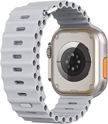 Image of IBS Ultra Seris 8 Smart Watch Men Two Watch NFC Door Unlock Smartwatch Bluetooth Call Wireless Charge Fitness Bracelet (Ultra Cloud Grey Rubber Strap(CGRS))
