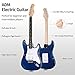 ADM Electric Guitar Beginner Kit 39 Inch Full Size Guitar Package with Amplifier, Bag, Strap, String, Tuner, Cable and Picks, Blue