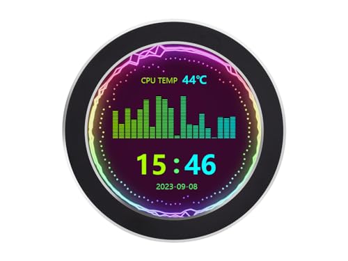 Image of Waveshare 2.8 inch CPU /GPU Cooler Round LCD Display, AIO Computer Temp Monitor for Water Cooling Systems, Side Prebuilt Gaming PC Parts, Black