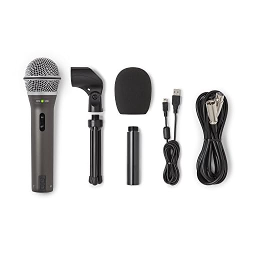 Microfone XLR/USB Dinâmico Cardioide com cachimbo, tripé de mesa, extensão de tripé, windscreen, cabo USB e cabo XLR Q2U Samson