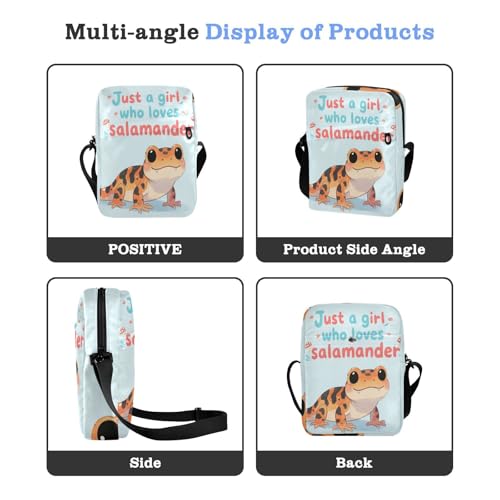 Just A Girl Who Loves Salamander messenger bag for men mens shoulder bags crossbody Cross Body Purse Adjustable Strap for Casual School4