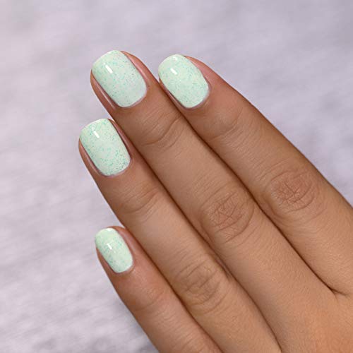 Image of ILNP Dew Drop - Pastel Mint Speckled Nail Polish, Chip Resistant, 7-Free, Non-Toxic, Vegan, Cruelty Free, 12ml