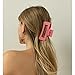 Canitor Pink Hair Clips Set for Women - 4PCS Matte Rectangular Claw Barrettes, Non-Slip Large Clips for Thick Hair, French Design
