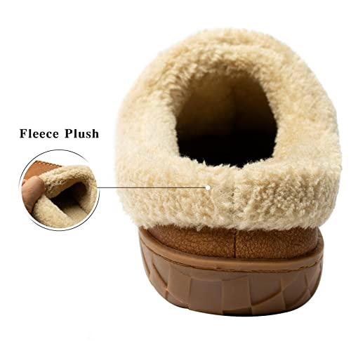 WOTTE Men's Moccasin Slippers Microsuede Fleece Fuzzy Lined Memory Foam House Shoes for Indoor Outdoor3