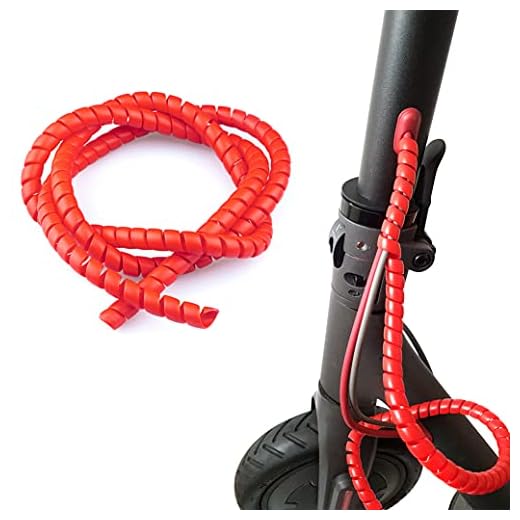 Vestigia® - Protección de Cable en Espiral para Xiaomi M365 1S Pro Scooter Eléctrico - Flexible Funda Organizador Cables - Cubre Cables de 1m (Rojo)